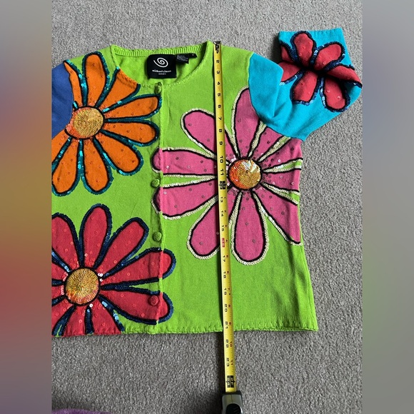 Michael Simon M Sweater Cardigan Flowers Daisy valentines day Gift Idea, - Picture 5 of 8